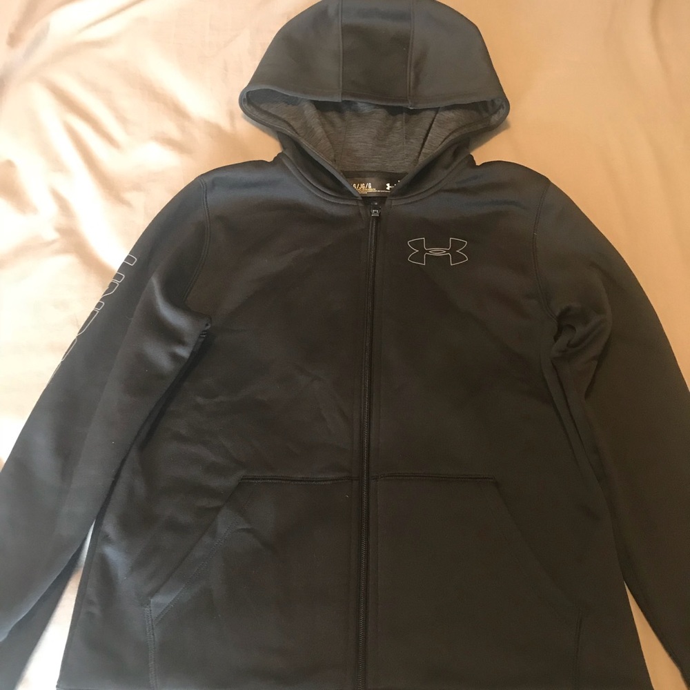 Boys size YLG Under Armour zip up hoodie